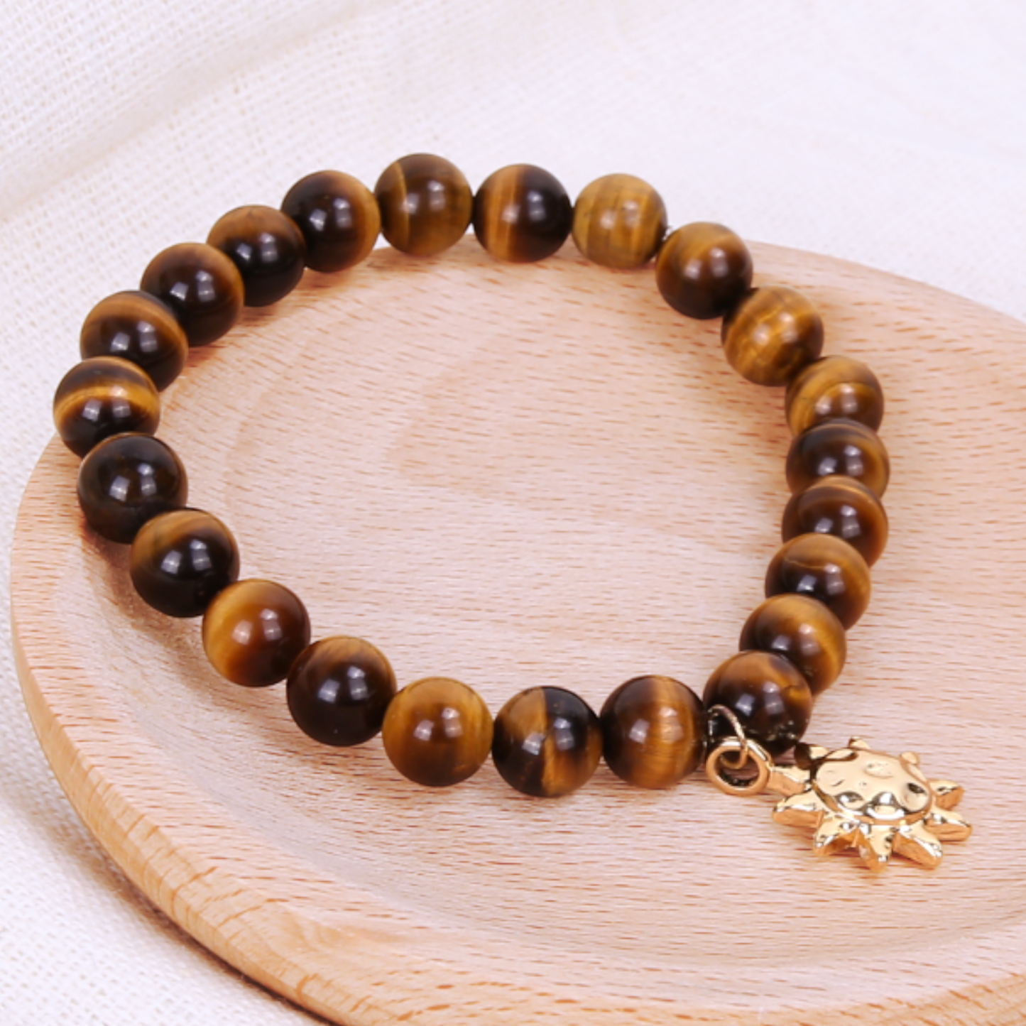 Sunfire Courage Bracelet — Tiger Eye Confidence Crystal Bracelet| 18K Gold-Plated Charm