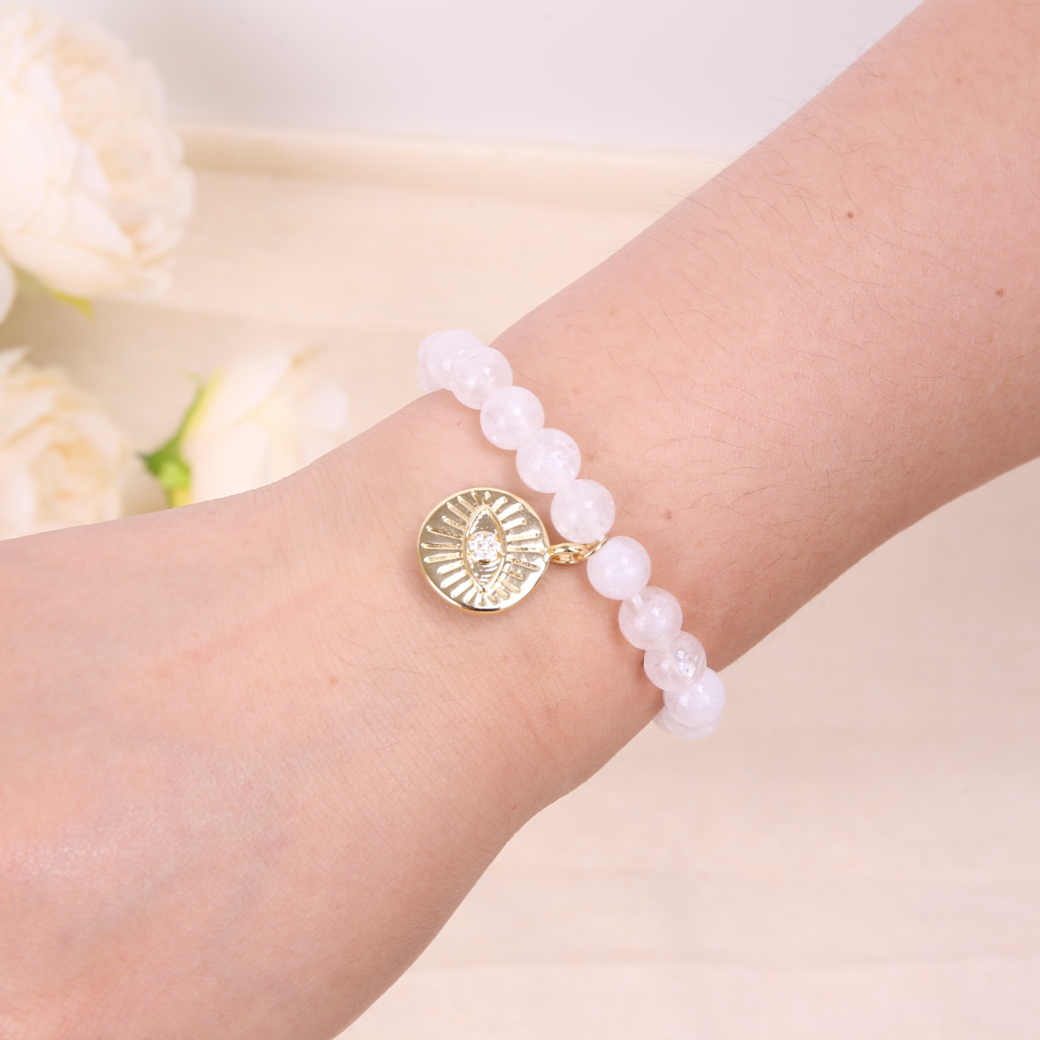 Oracle Light Bracelet — Phantom Quartz Spiritual Awakening Bracelet| 18K Gold-Plated Charm