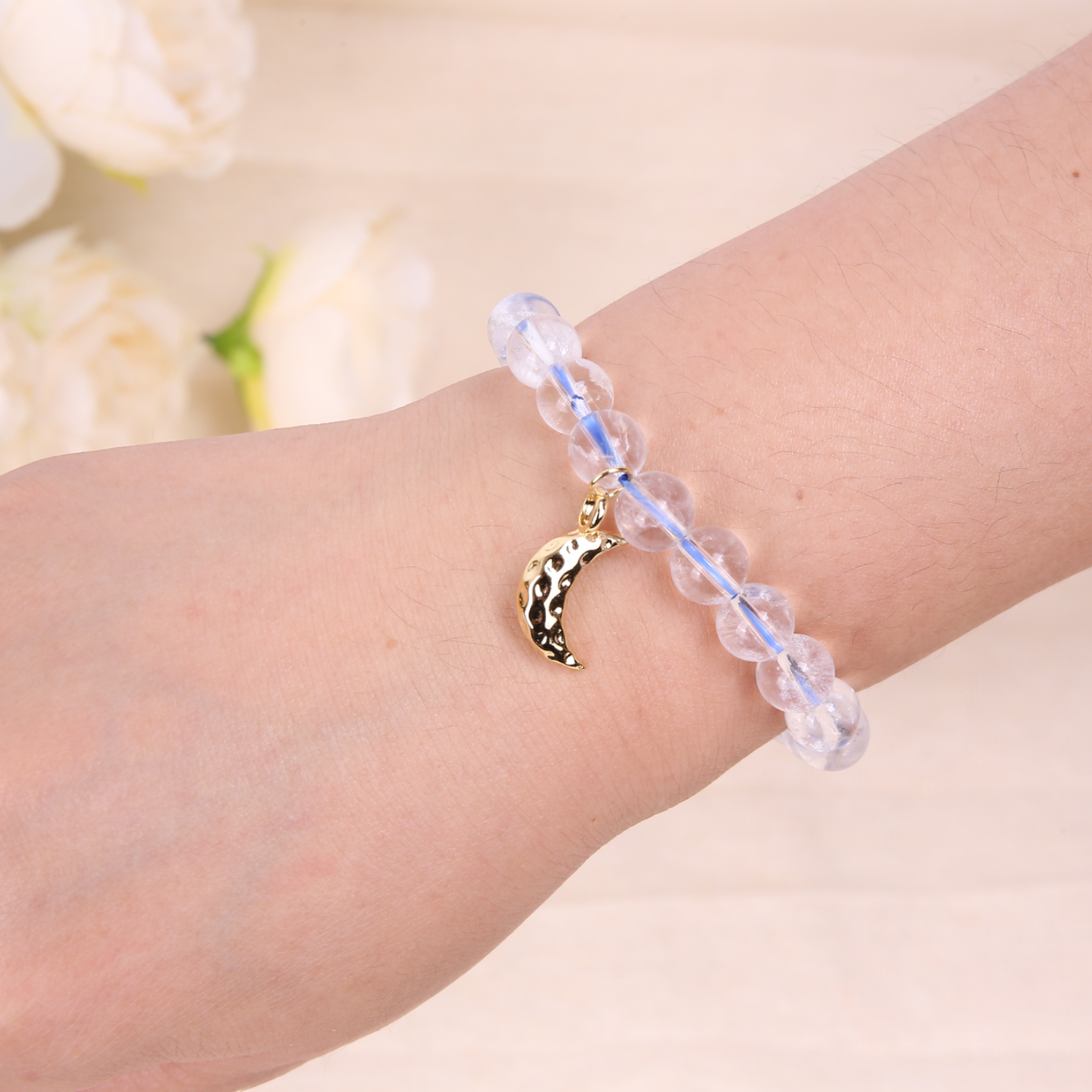 Moonveil Clarity Bracelet — Natural Clear Quartz Crystal Bracelet