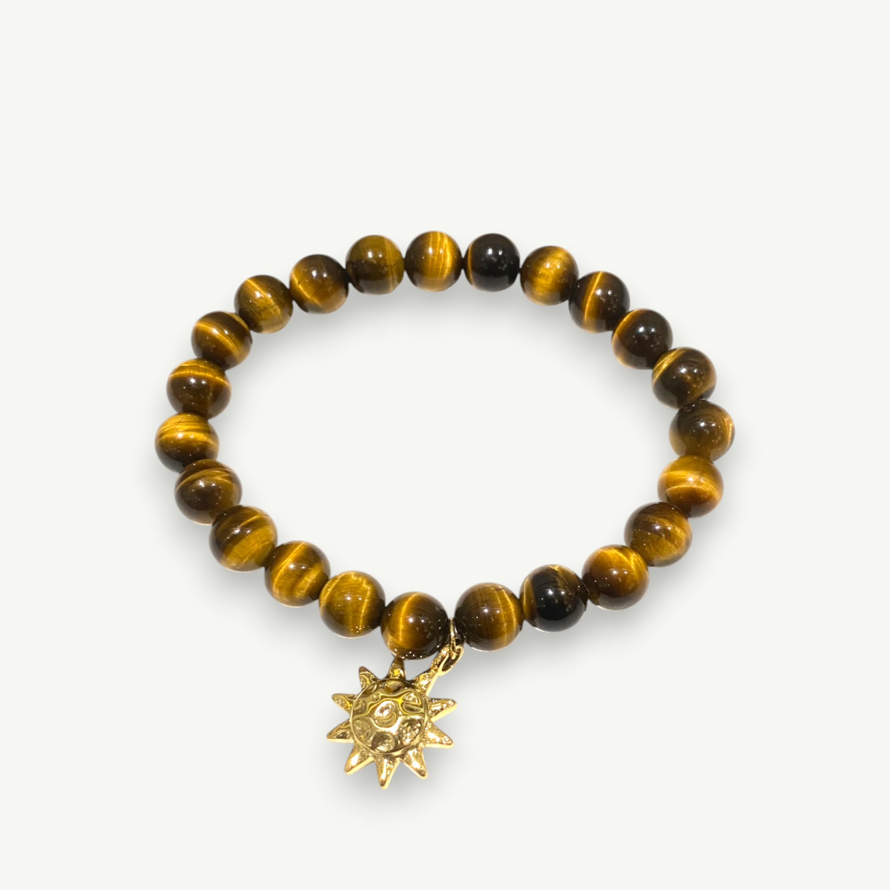 Sunfire Courage Bracelet — Tiger Eye Confidence Crystal Bracelet| 18K Gold-Plated Charm