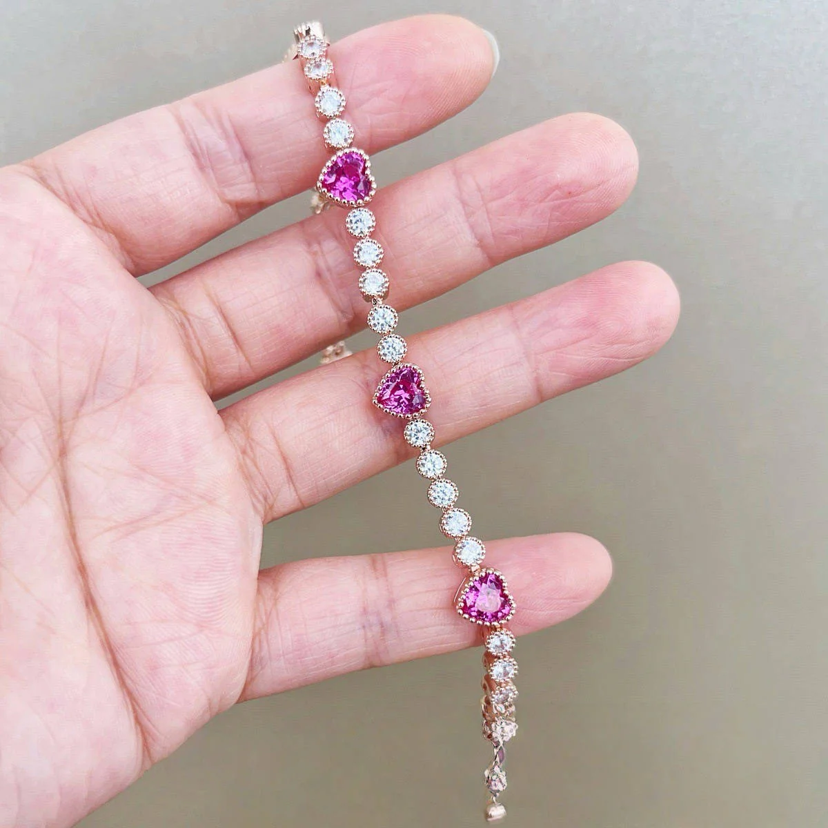 Heart Bracelet-Rose Red