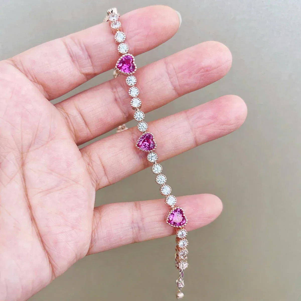 Heart Bracelet-Rose Red