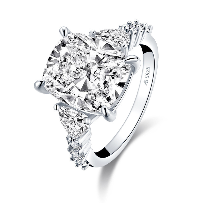 ‌Engagement & Wedding Ring Props - S925 Sterling Silver Simulated Diamond Ring‌