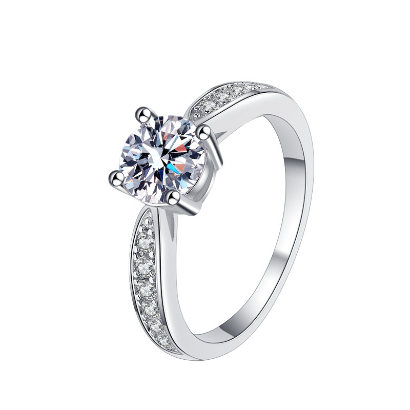 1ct Moissanite Ring - 925 Sterling Silver Women's Engagement Ring