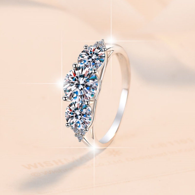 2ct Moissanite Ring - 925 Sterling Silver Eternal Love Engagement Ring