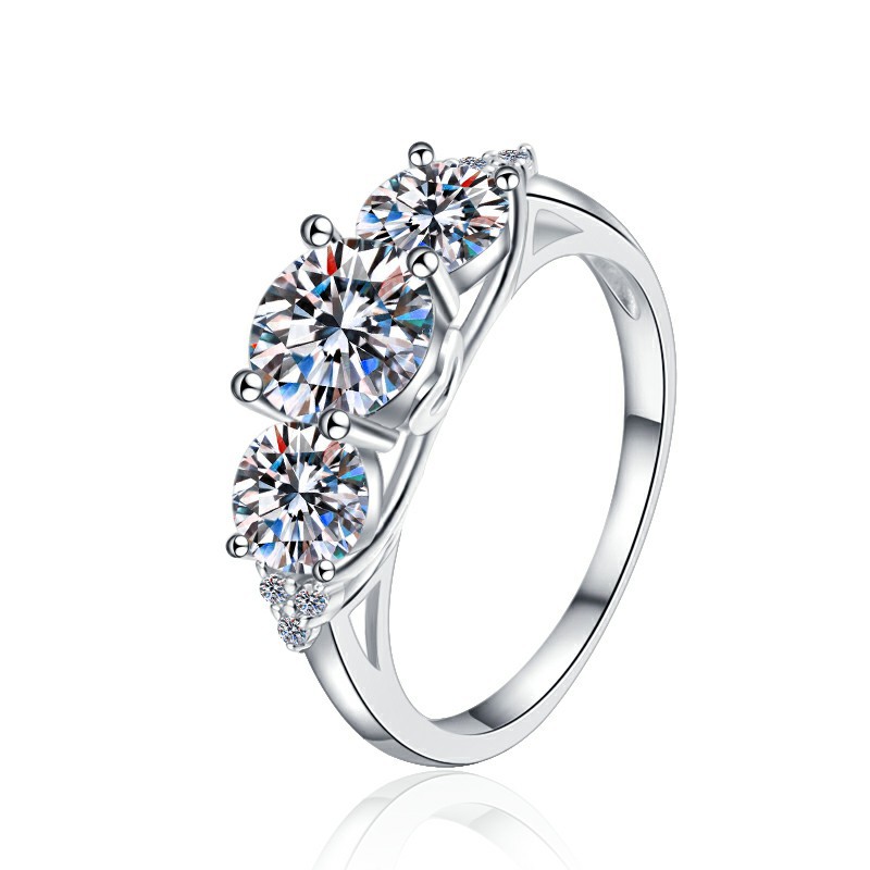 2ct Moissanite Ring - 925 Sterling Silver Eternal Love Engagement Ring