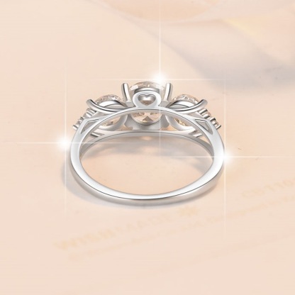 2ct Moissanite Ring - 925 Sterling Silver Eternal Love Engagement Ring