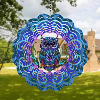 Mandala Wind Spinner Chime, Outdoor Garden Decor, Feng Shui Wind Catcher for Good Luck, Christmas Ornament for Patio, Yard, and Home