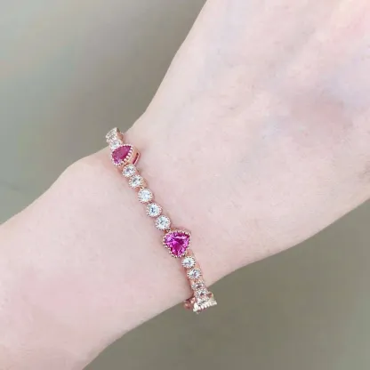 Heart Bracelet-Rose Red