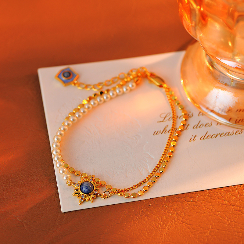 The Poseidon's Star Double Layer Bracelet | Octagram Mythical Charm Chain in Copper