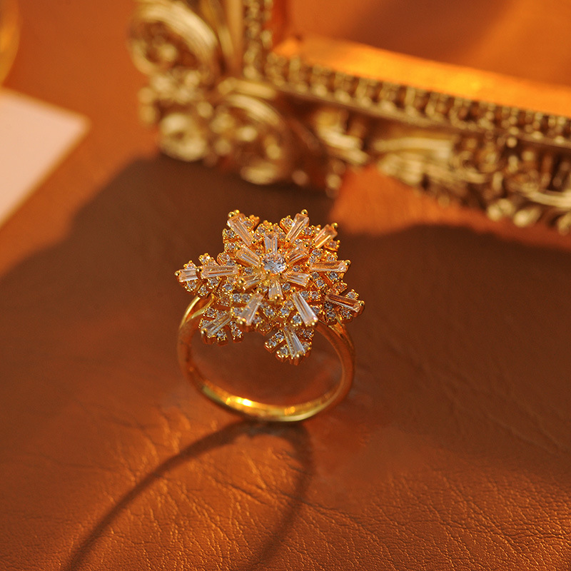 Christmas Rotating Snowflake Ring