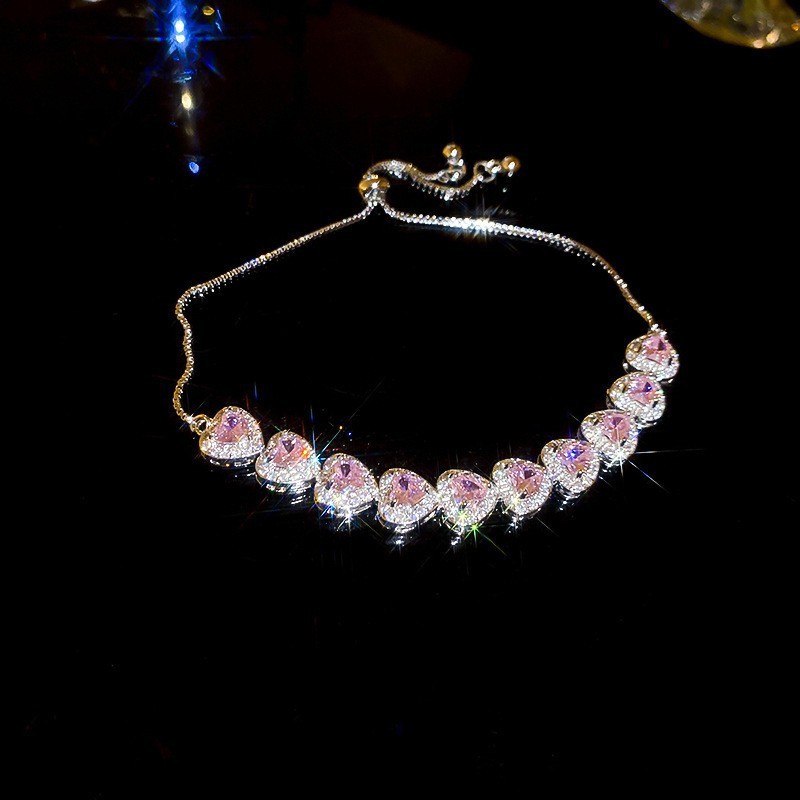 Geometric Blossom Adjustable Bracelet | Diamond-Flower Openwork Chain in Copper