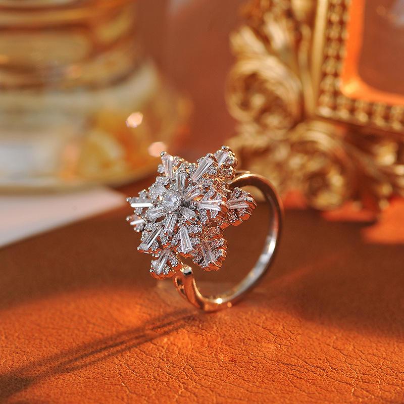 Christmas Rotating Snowflake Ring