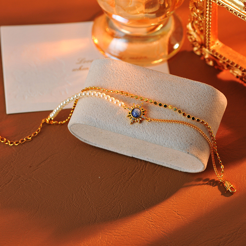 The Poseidon's Star Double Layer Bracelet | Octagram Mythical Charm Chain in Copper