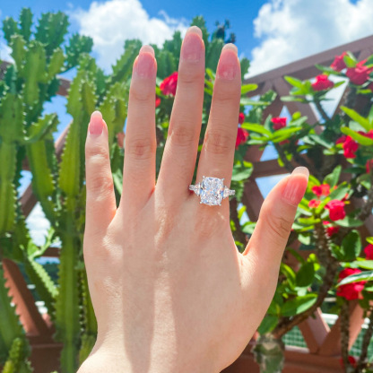 ‌Engagement & Wedding Ring Props - S925 Sterling Silver Simulated Diamond Ring‌