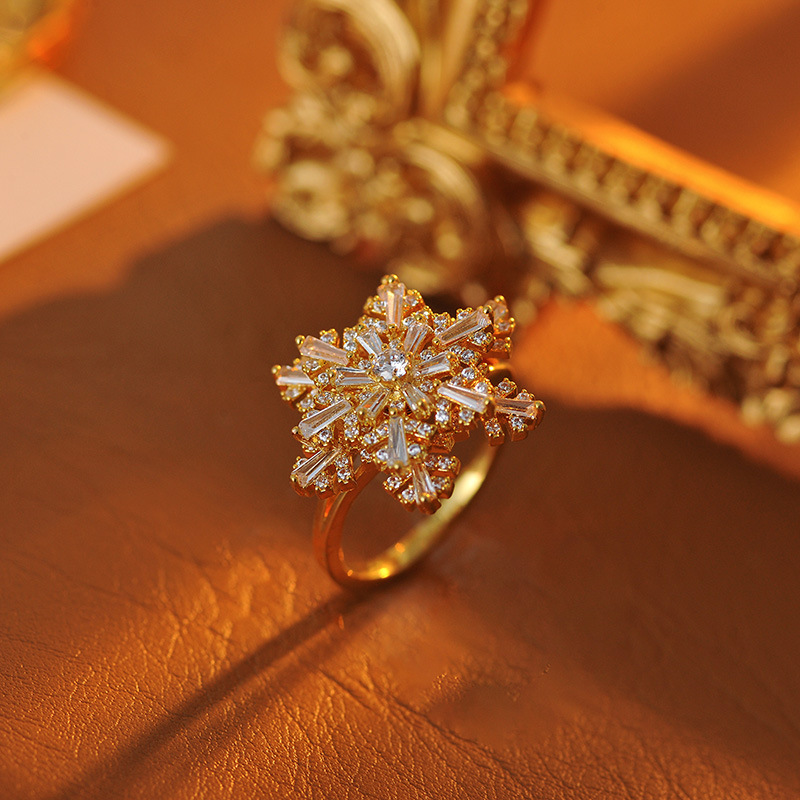 Christmas Rotating Snowflake Ring