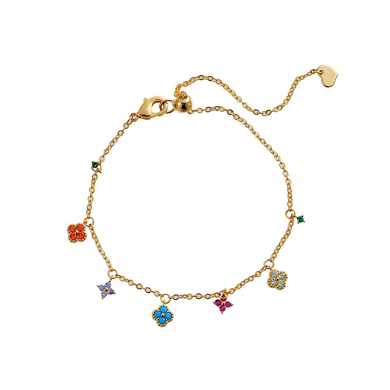 Colorful Diamond Clover Bracelet