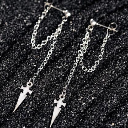 Judgement Chain Earrings - HxH Kurapika Inspired Anime Hunter x Hunter Hypoallergenic Stainless Steel Earrings Cosplay Gift For Anime Manga Lover