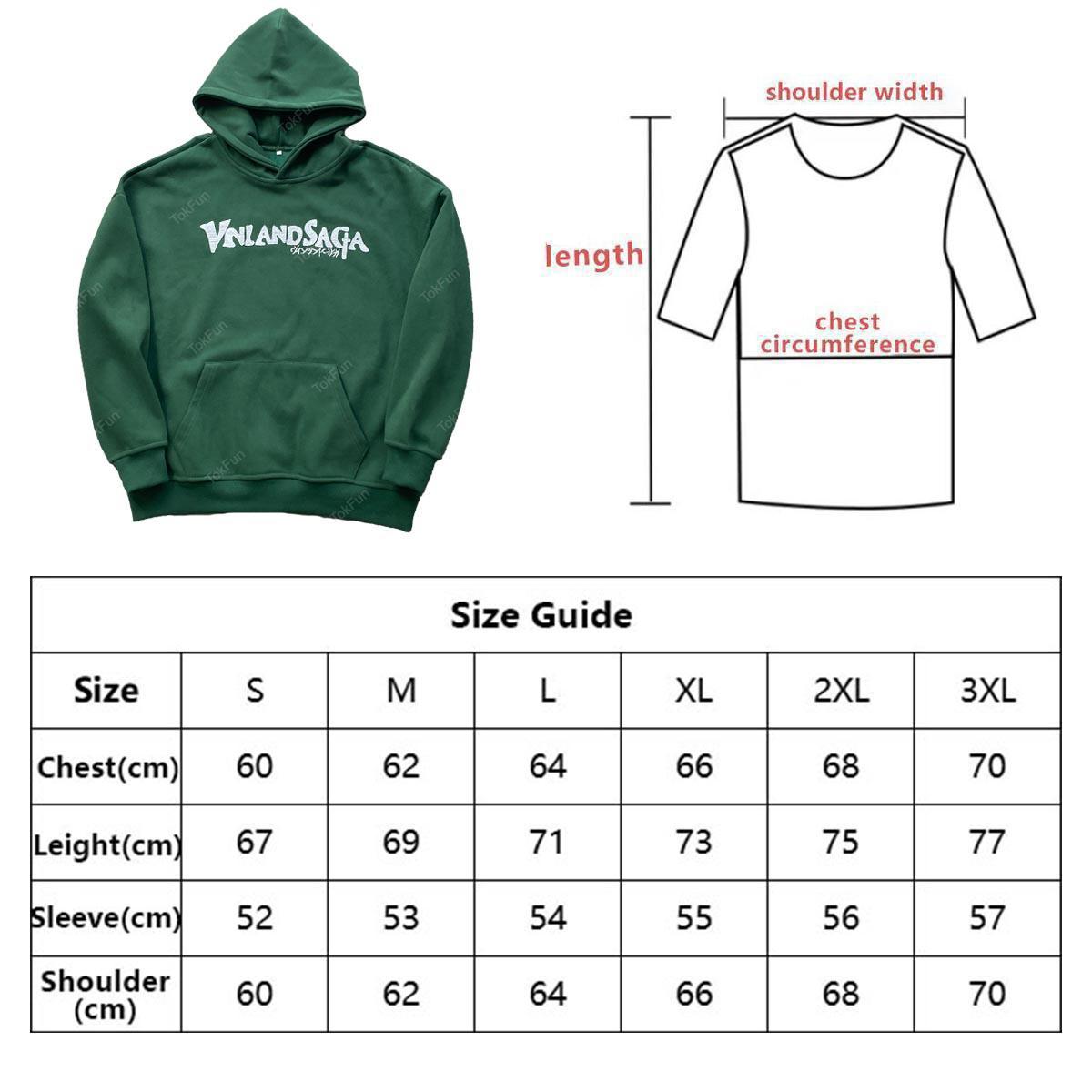 Vinland Saga Thorfinn Hoodie Unisex Printed Hoodie Anime Hoodie Forest Green Suitable for Winter Long Sleeve Stylish Wear For anime fan Fashion Streetwear Menswear Sweatshirts
