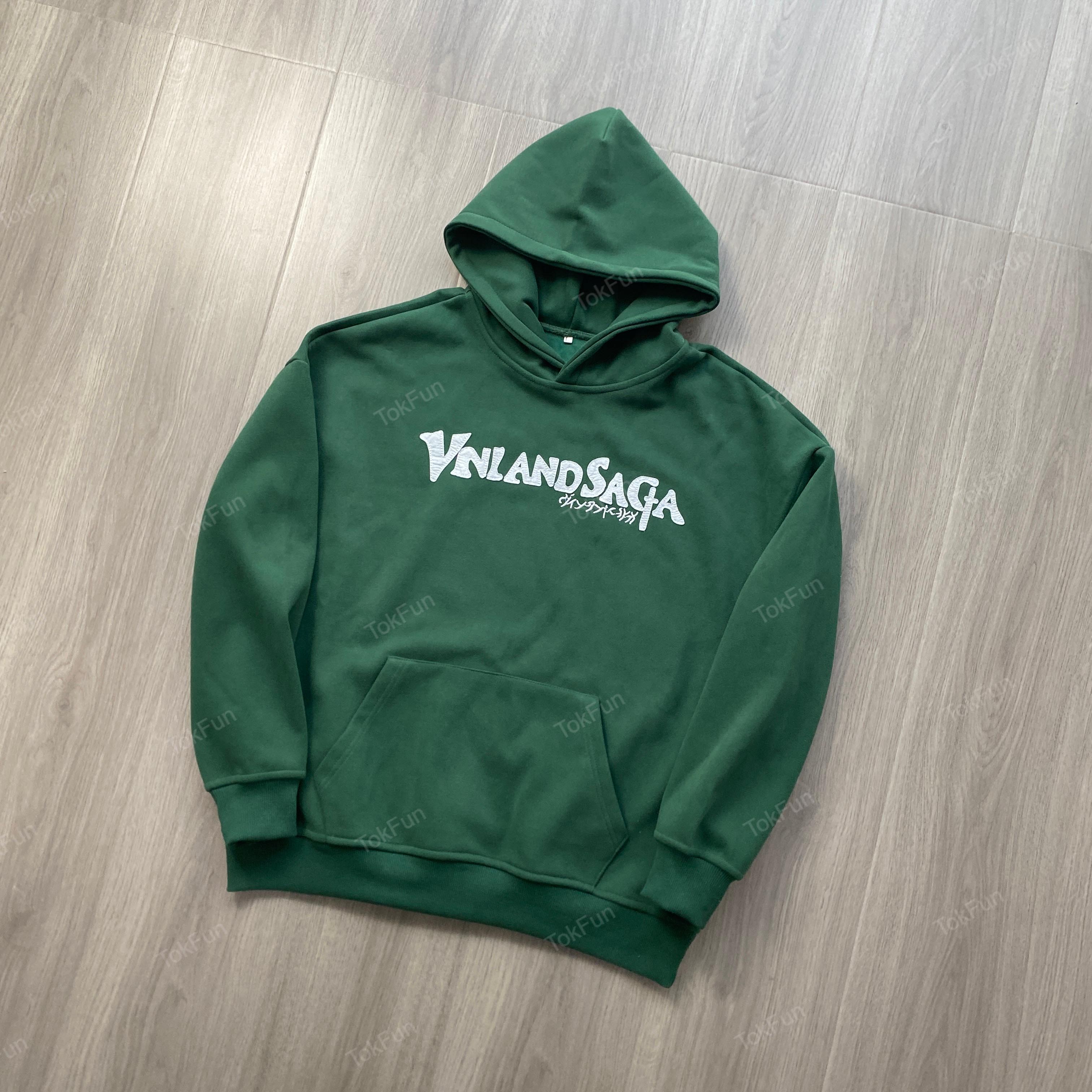 Vinland Saga Thorfinn Hoodie Unisex Printed Hoodie Anime Hoodie Forest Green Suitable for Winter Long Sleeve Stylish Wear For anime fan Fashion Streetwear Menswear Sweatshirts