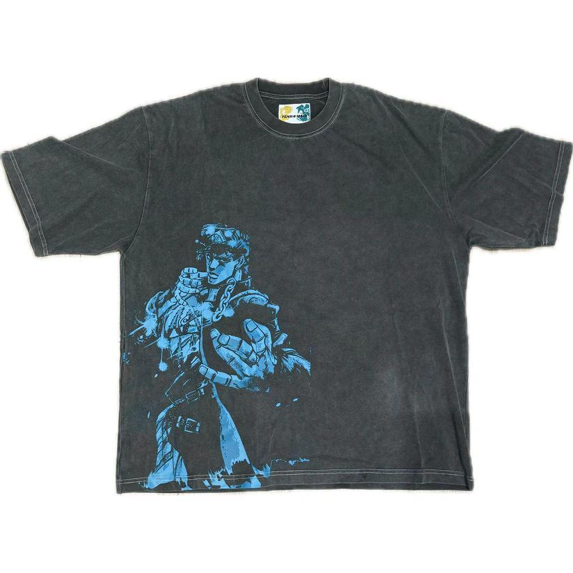 Jotaro Kujo JoJo's Bizarre Adventure Vintage Oversized Washed Cotton T