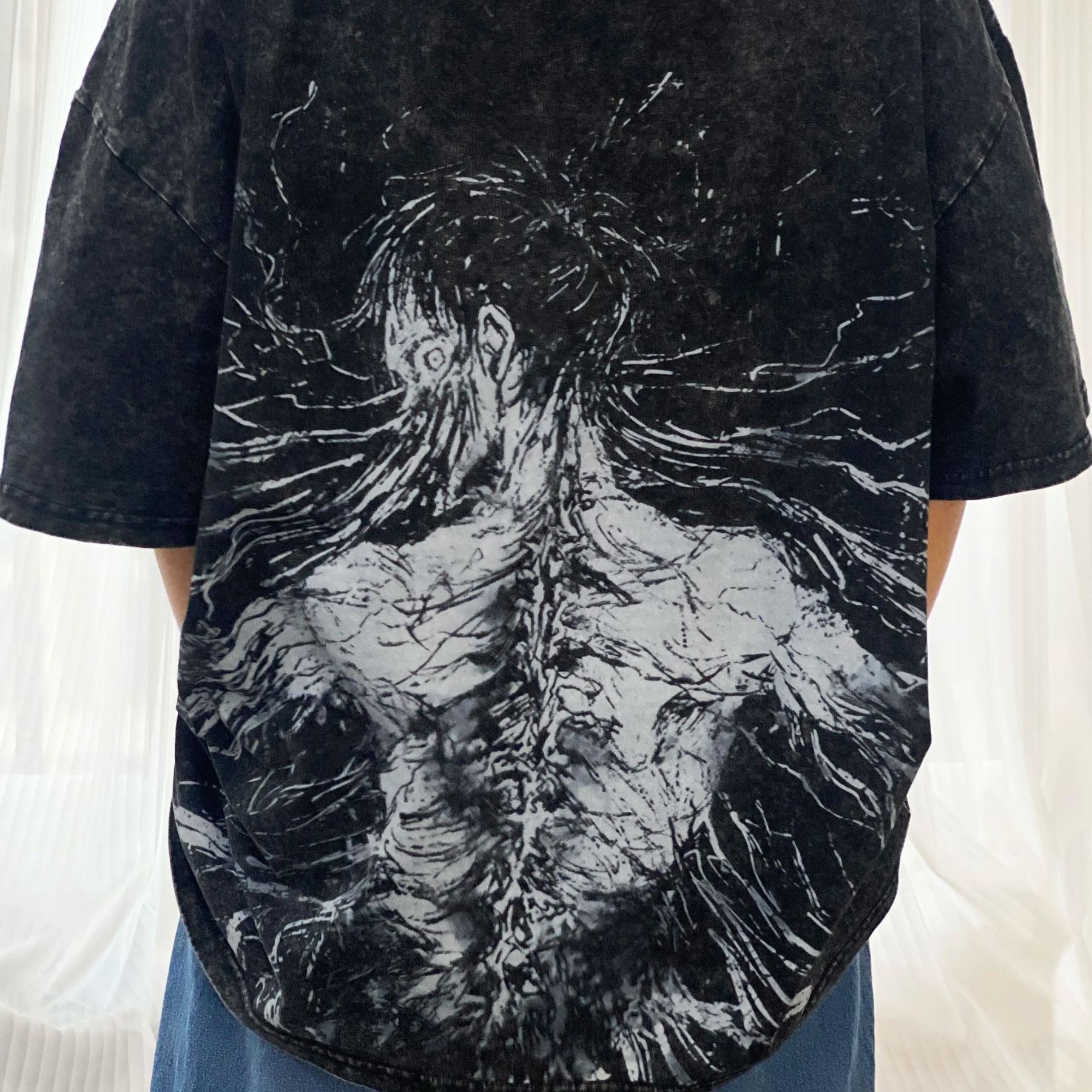 Eren Attack Titan cotton wash T-shirt Survey Corps cosplay short-sleeved novel comfortable unisex clothing Top Tee Menswear Tshirt Streetwear Tropical