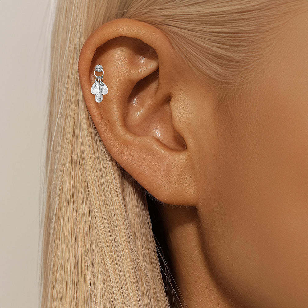 925 Sterling Silver Water Drop Piercing Earring Series