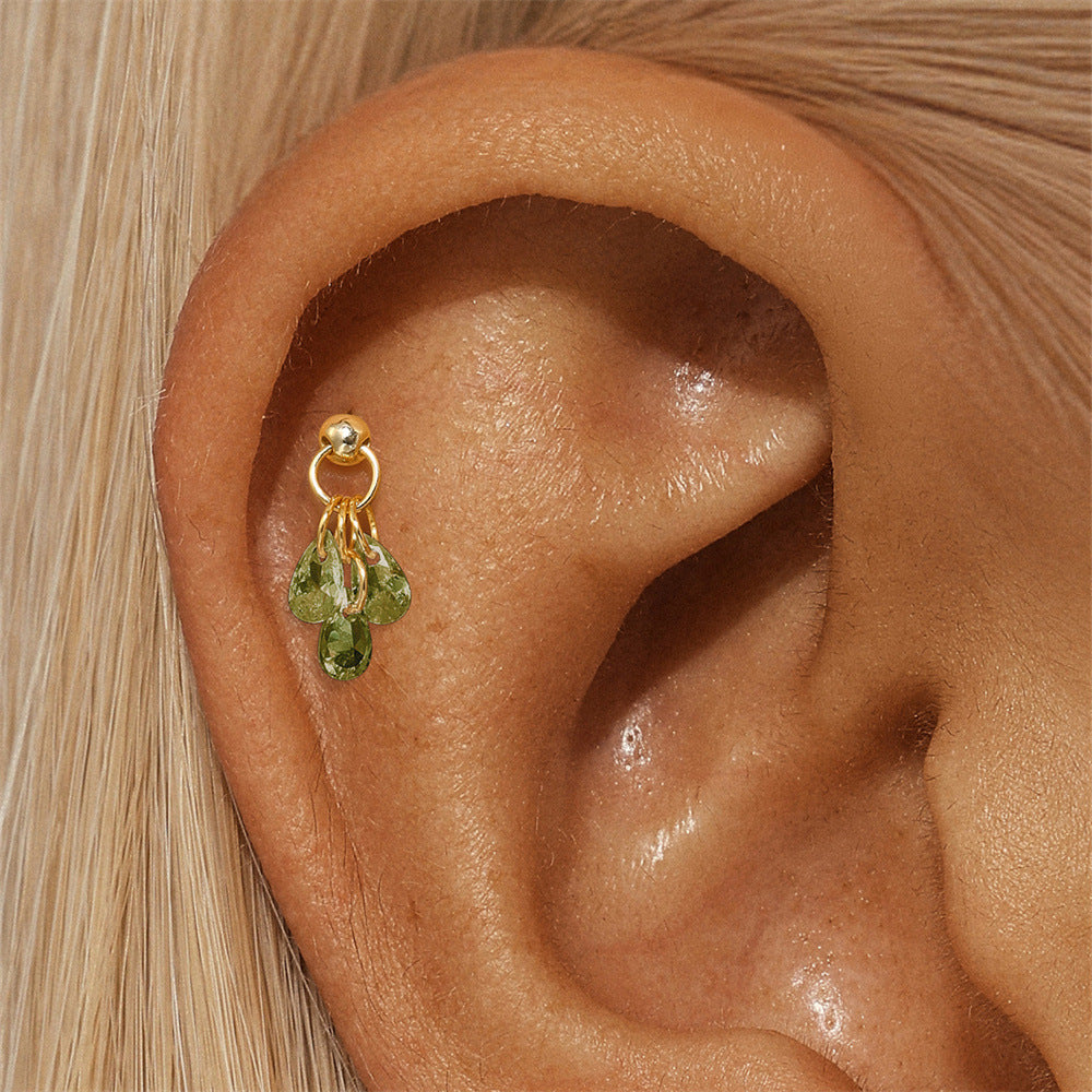 925 Sterling Silver Water Drop Piercing Earring Series