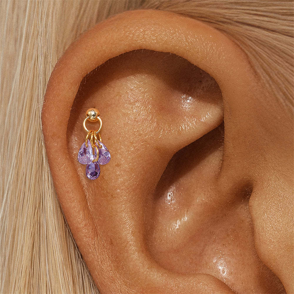 925 Sterling Silver Water Drop Piercing Earring Series