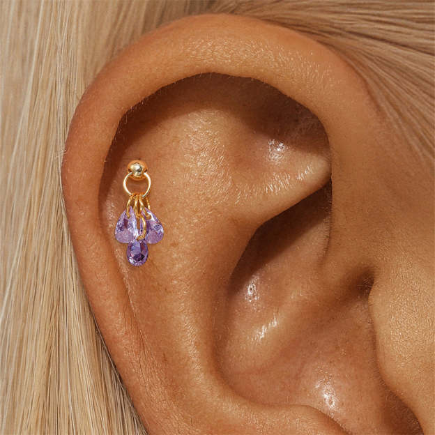 925 Sterling Silver Water Drop Piercing Earring Series