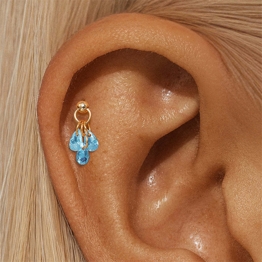 925 Sterling Silver Water Drop Piercing Earring Series