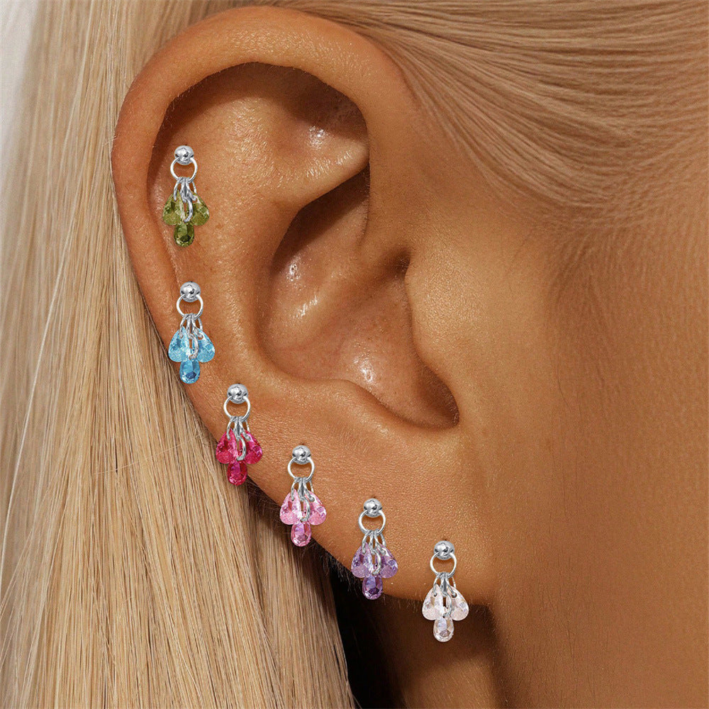 925 Sterling Silver Water Drop Piercing Earring Series