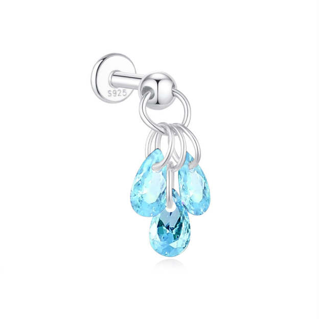 925 Sterling Silver Water Drop Piercing Earring Series