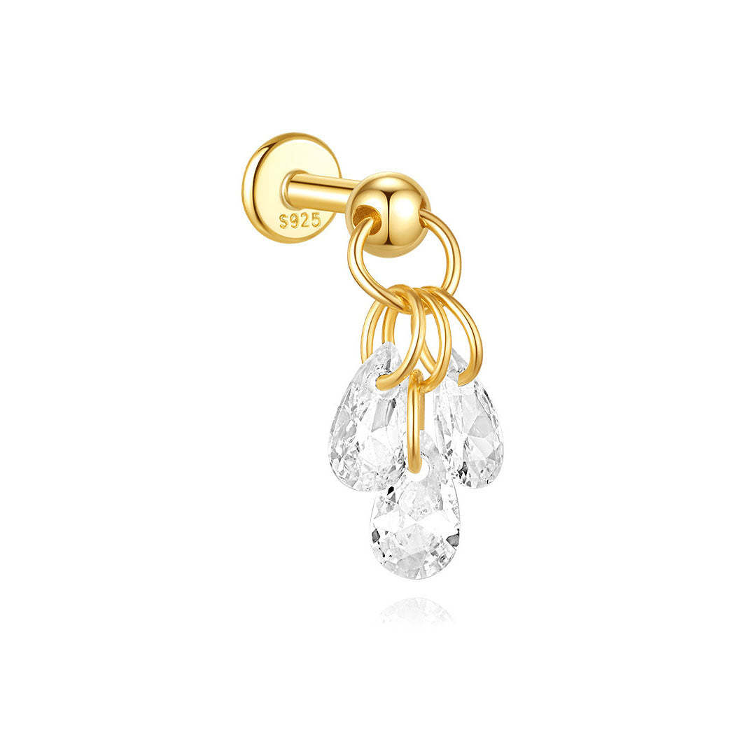 925 Sterling Silver Water Drop Piercing Earring Series