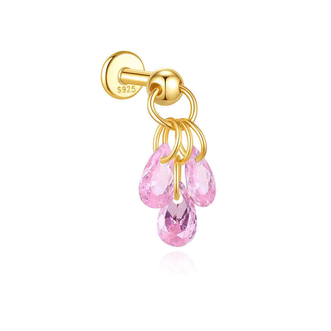 925 Sterling Silver Water Drop Piercing Earring Series