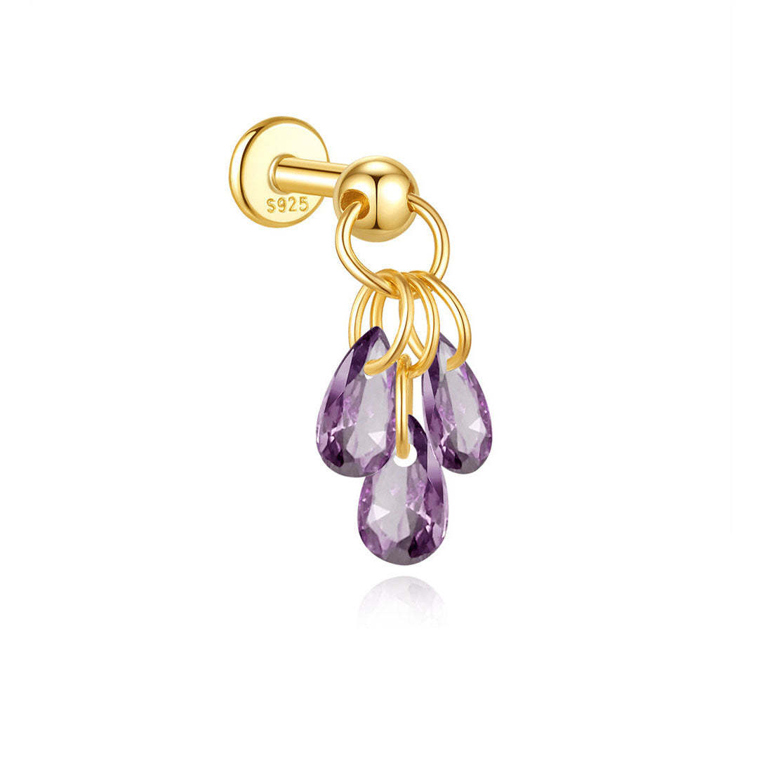 925 Sterling Silver Water Drop Piercing Earring Series
