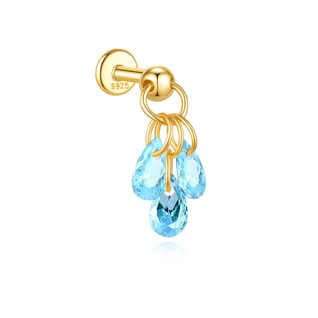 925 Sterling Silver Water Drop Piercing Earring Series