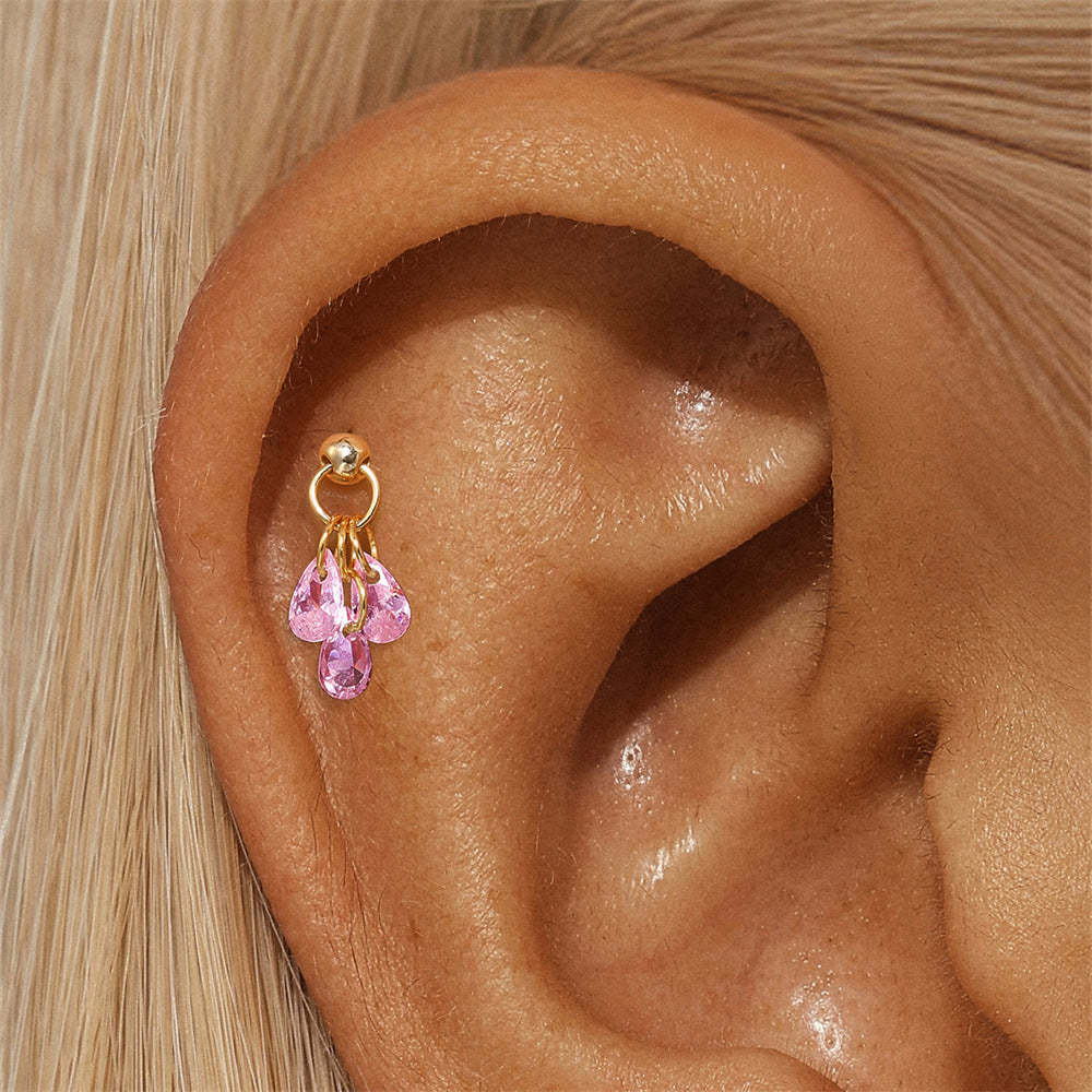 925 Sterling Silver Water Drop Piercing Earring Series