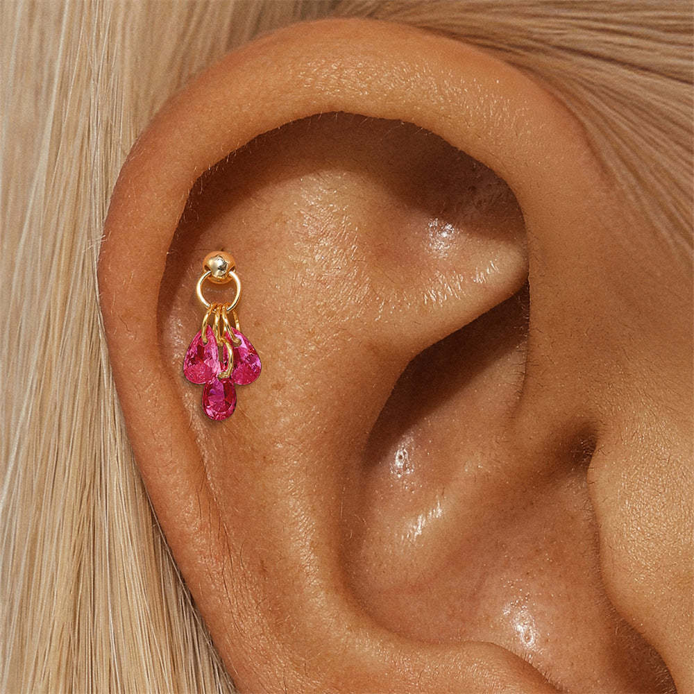 925 Sterling Silver Water Drop Piercing Earring Series
