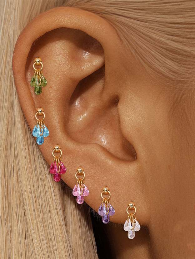 925 Sterling Silver Water Drop Piercing Earring Series