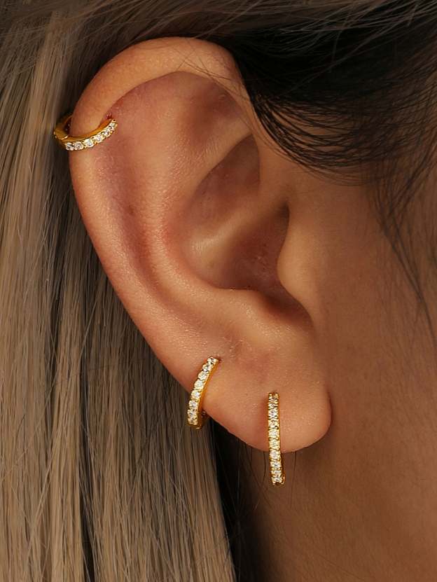 S925 Multi Size Zircon Hoop Earring Set-Olarajewelry