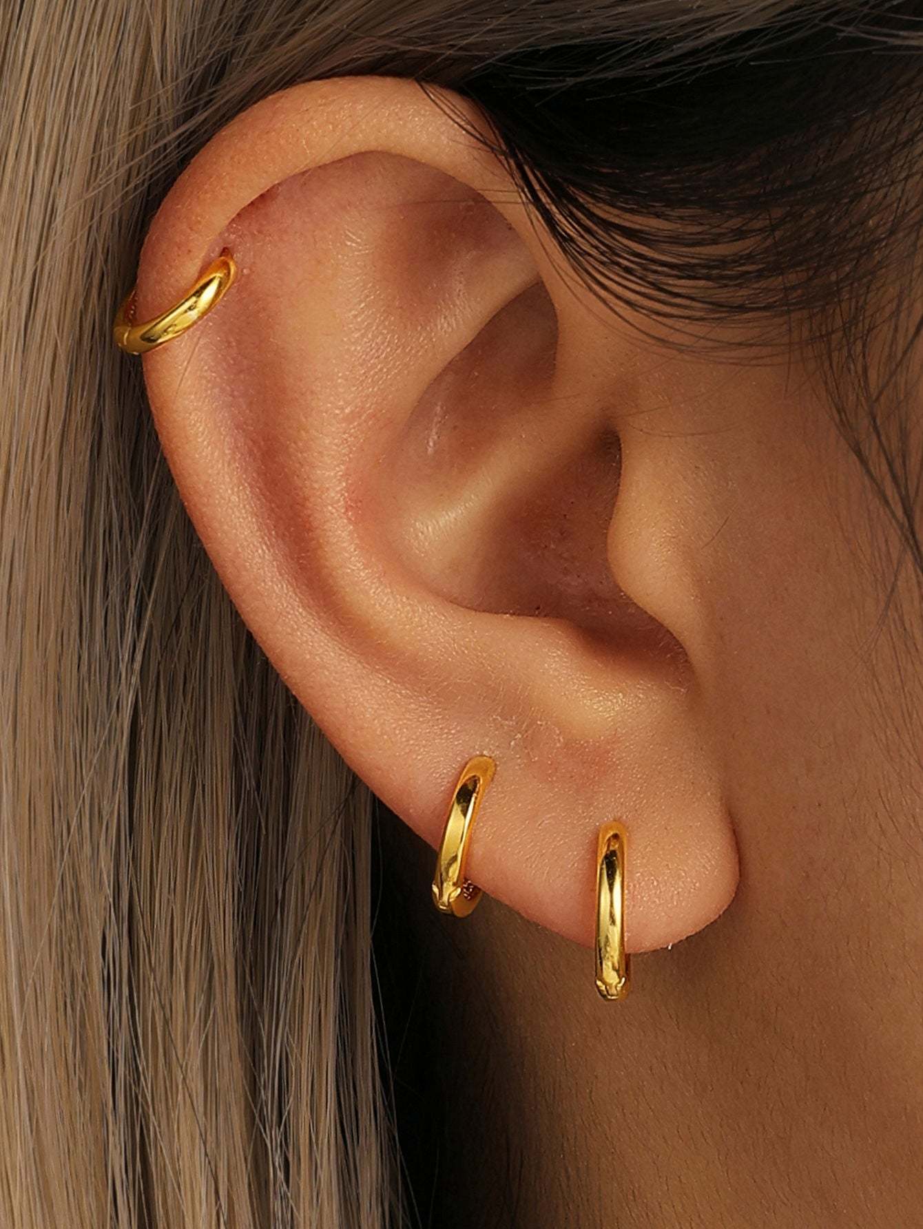 S925 Multi-Size Glossy Earrings 3-Piece Set-Olarajewelry