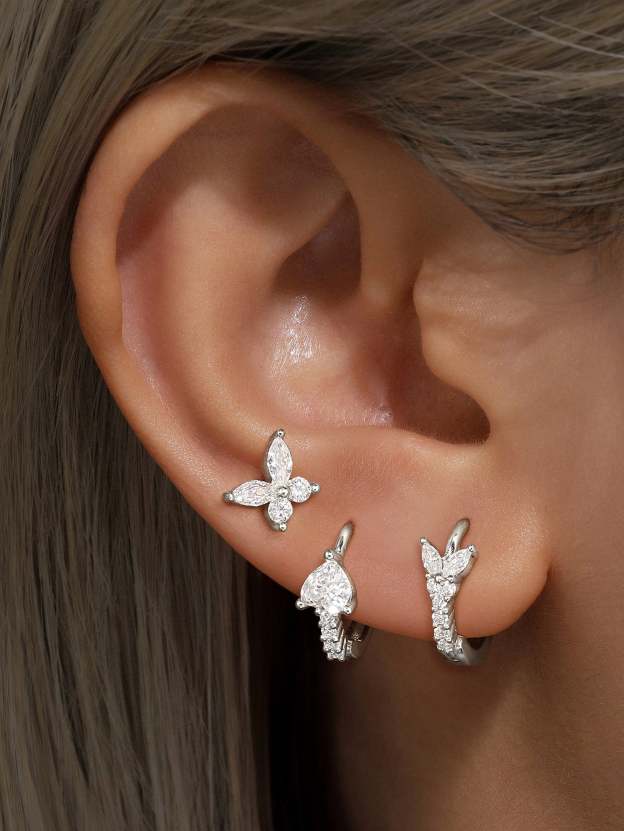 S925 Olara Butterfly Flower Earring Set-Olarajewelry