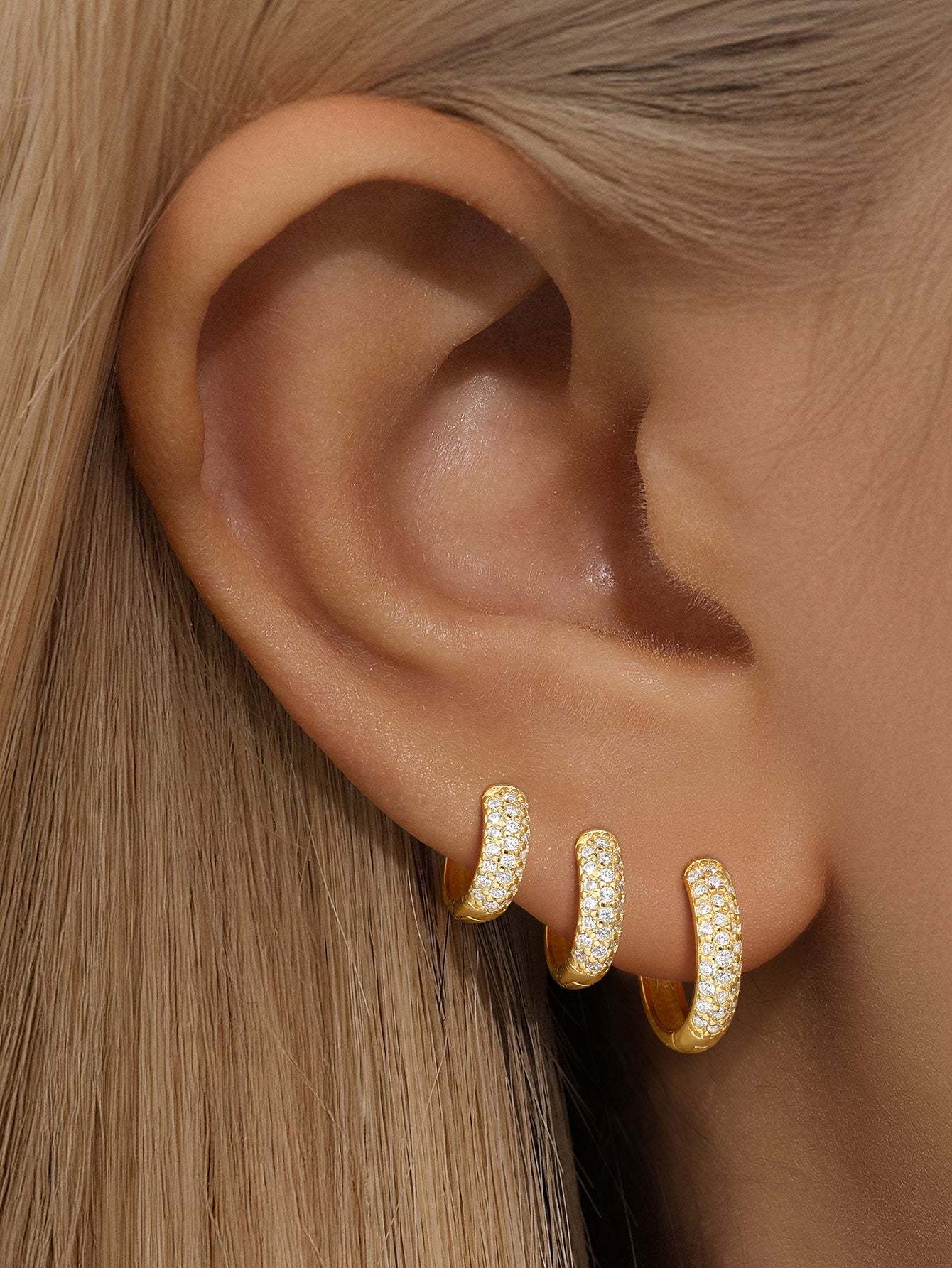 S925 Silver Metal Style Wide Zircon Hoop Earrings-Olarajewelry