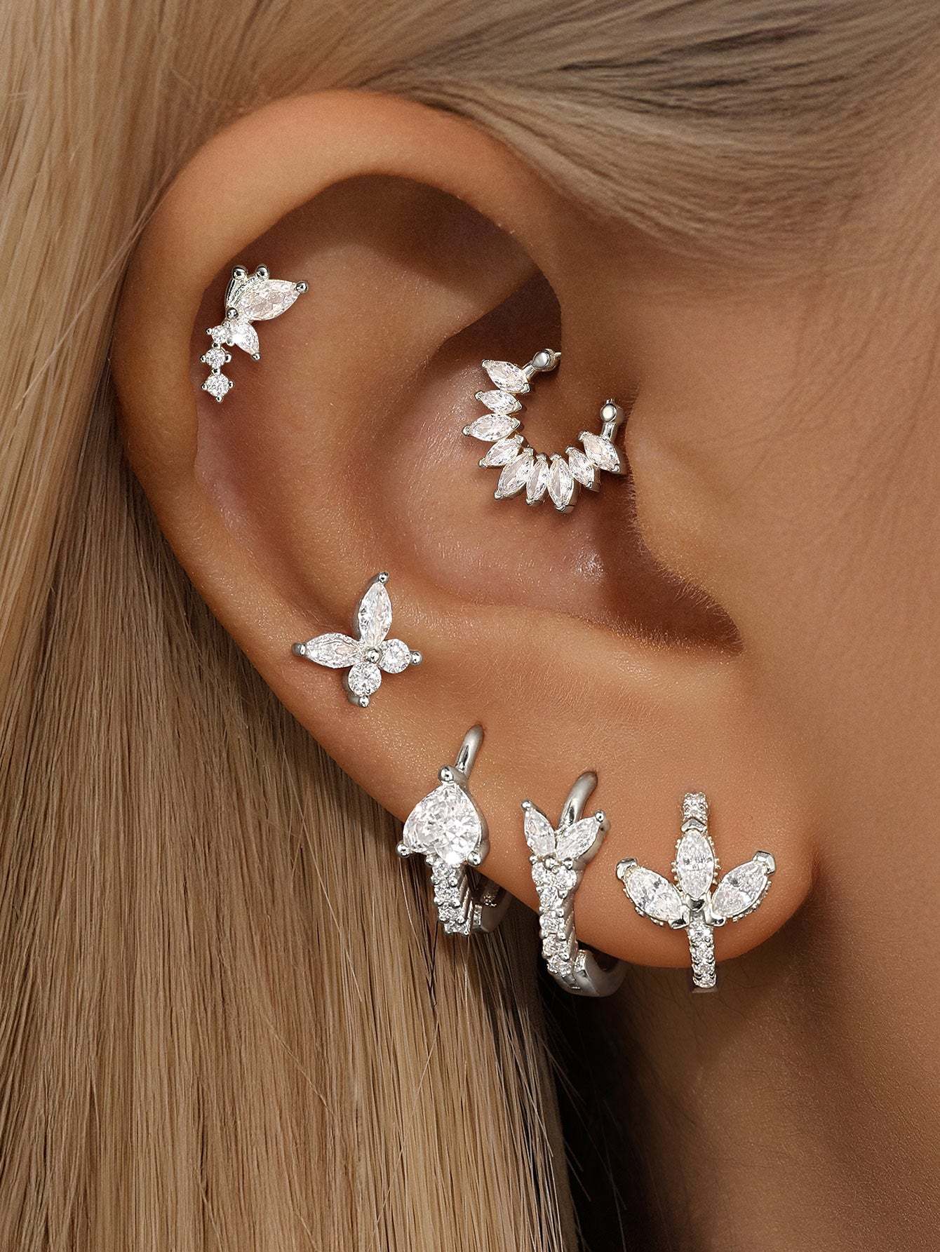 S925 Olara Butterfly Flower Earring Set-Olarajewelry