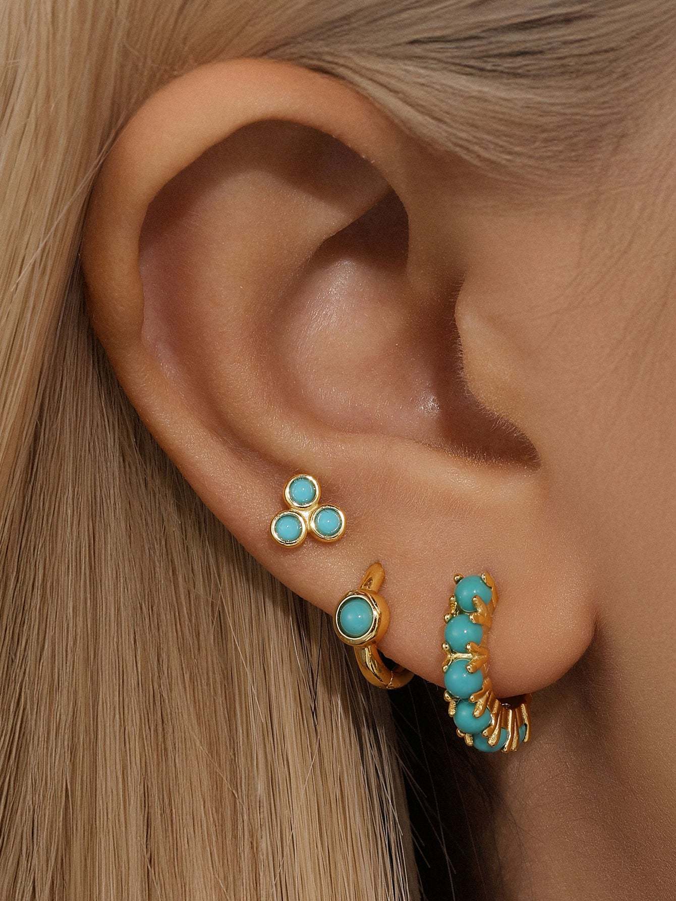 Olara S925 Sterling Silver Fashion Turquoise 5 Piece Set-Olarajewelry