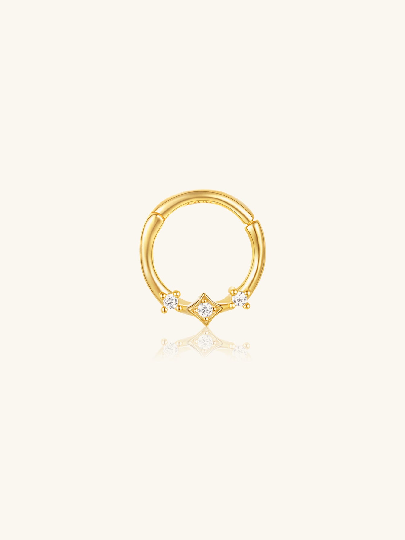 S925 Minimalist Trio Zircon Daith Earring-Olarajewelry