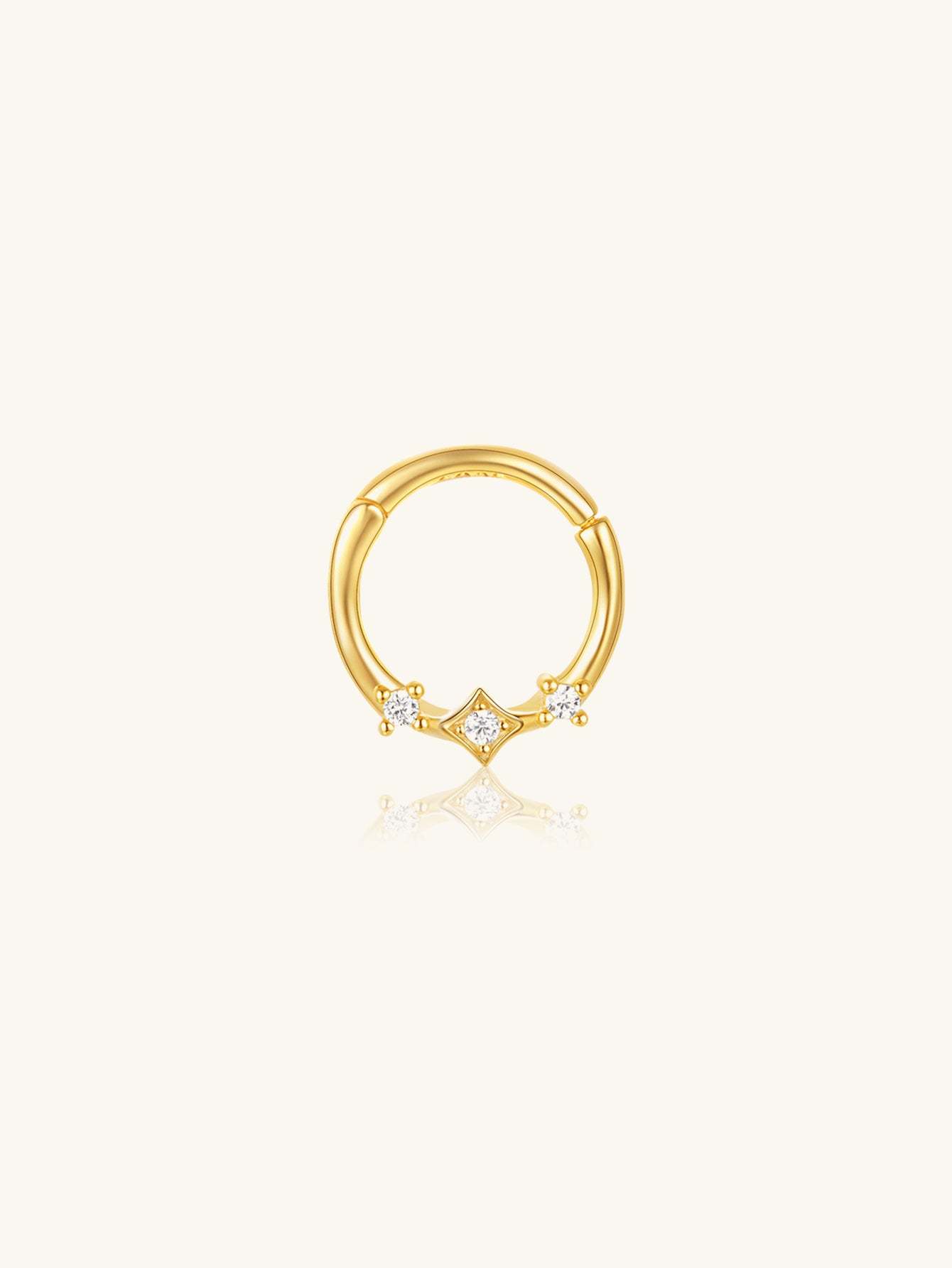 S925 Minimalist Trio Zircon Daith Earring-Olarajewelry