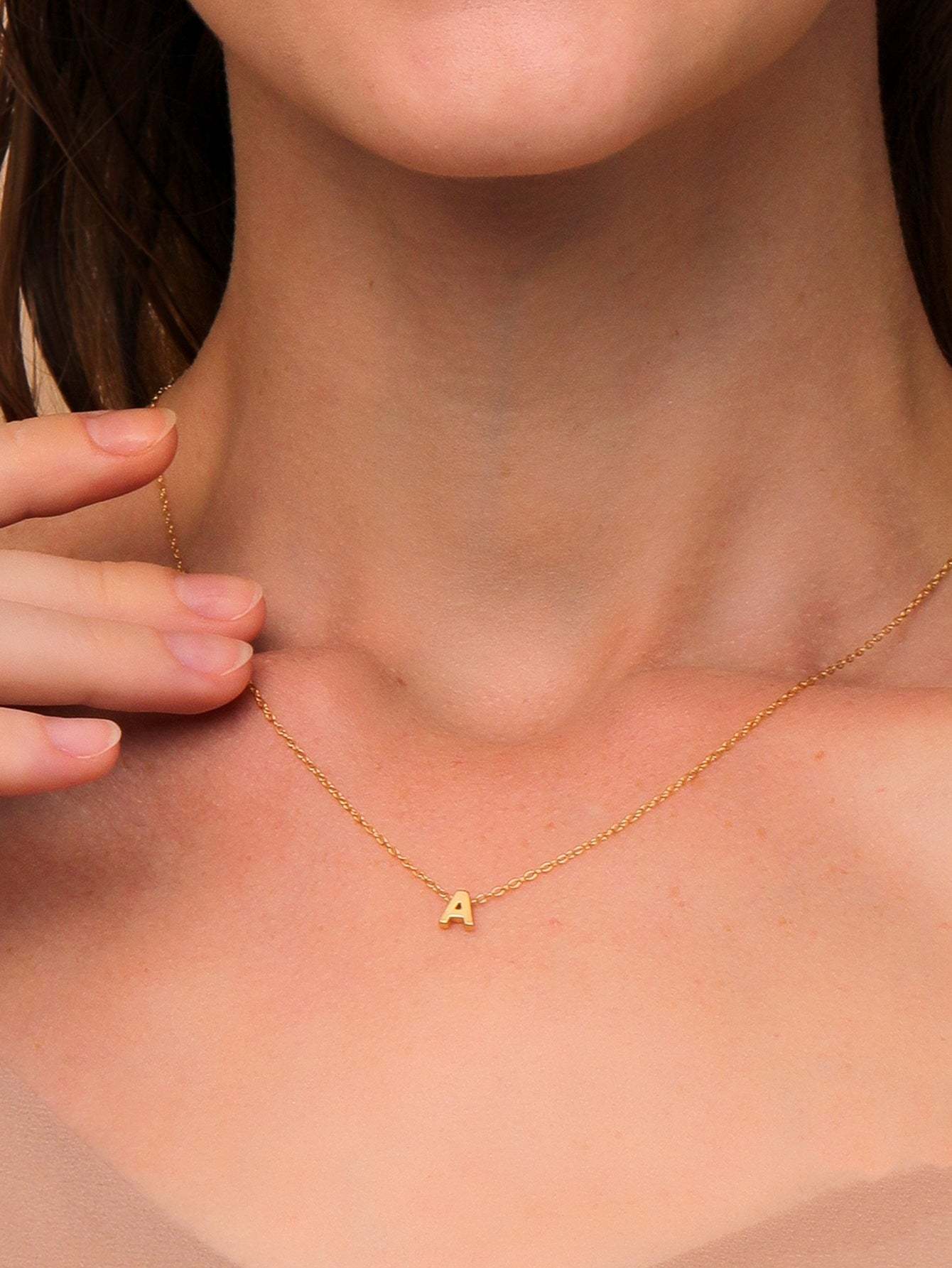 S925 Sterling Silver Fashion Letter A Pendant Necklace-Olarajewelry