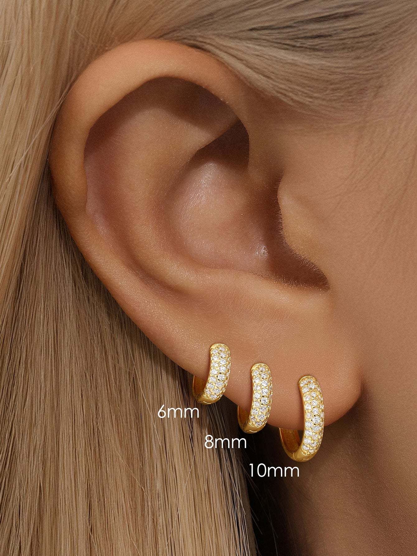 S925 Silver Metal Style Wide Zircon Hoop Earrings-Olarajewelry